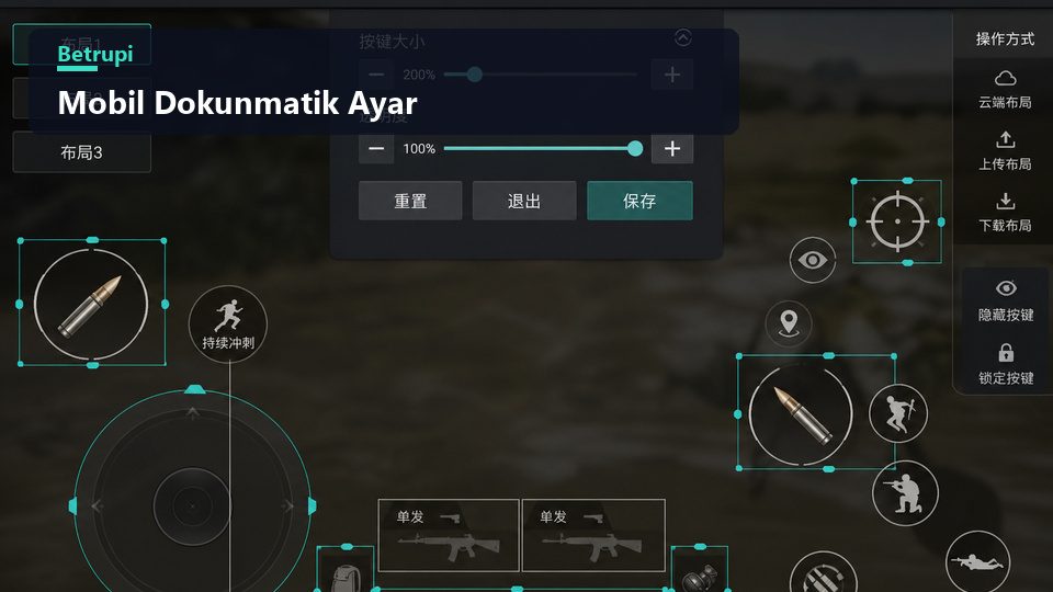 Telefonda dokunmatik kontrol düğmelerinin yerleşiminin ayarlandığı ekran
